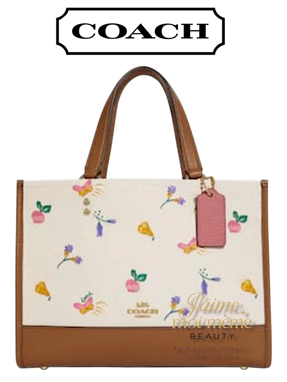 Coach Garden Veggie & Butterfly Print Dempsey Large Market Tote Bag